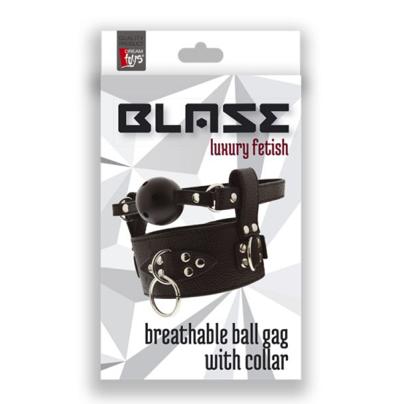 Кляп з нашийником Dreamtoys Blaze Breathable Ball Gag With Collar