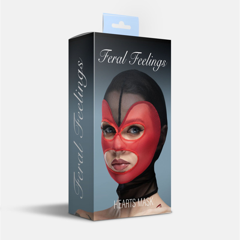 Маска сердце сетка с открытым ртом и глазами Feral Feelings - Hearts Mask Black/Red Маска сердце сетка с открытым ртом и глазами Feral Feelings - Hearts Mask Black/Red