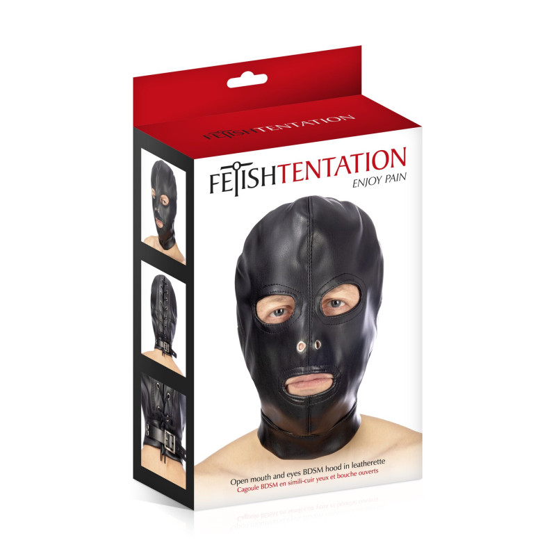 Капюшон для БДСМ с открытыми глазами и ртом Fetish Tentation Open mouth and eyes BDSM hood Капюшон для БДСМ с открытыми глазами и ртом Fetish Tentation Open mouth and eyes BDSM hood