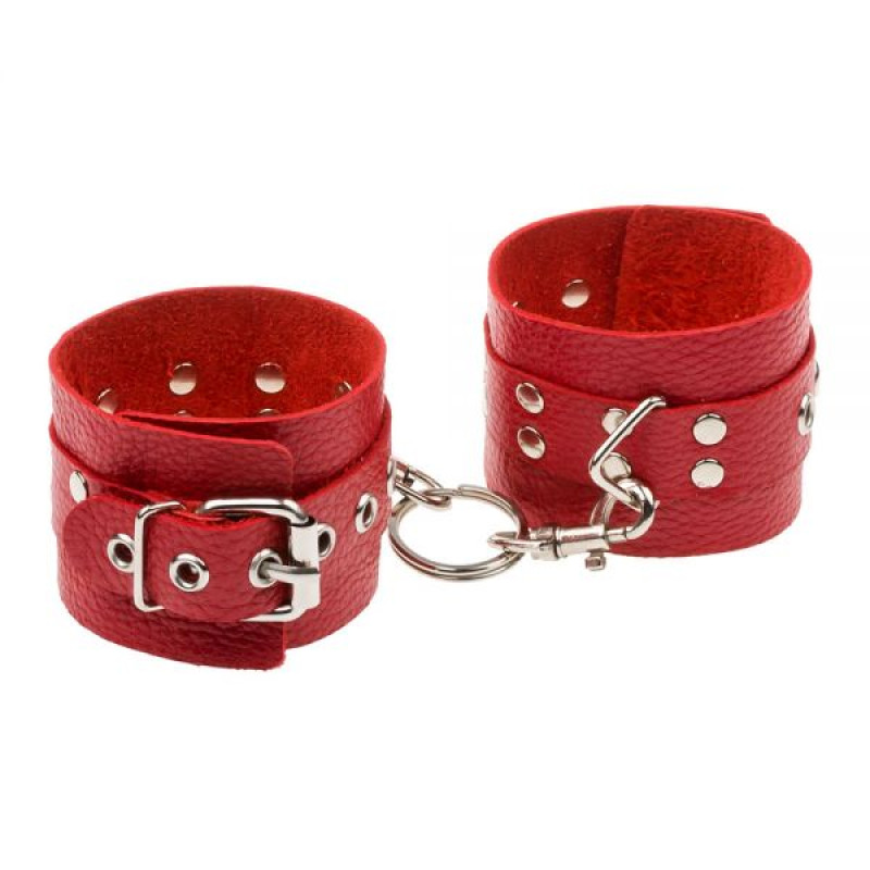 Наручники sLash Leather Rastraints Hand Cuffs, Red Наручники sLash Leather Rastraints Hand Cuffs, Red