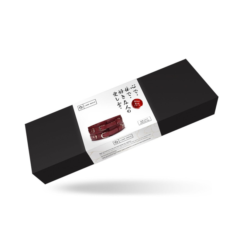 Шкіряний пояс для бондажу Liebe Seele Wine Red Waist Cuff, L Size Шкіряний пояс для бондажу Liebe Seele Wine Red Waist Cuff, L Size