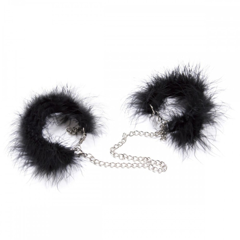 Наручники из натурального пера на серебряной цепочке DS Fetish Наручники из натурального пера на серебряной цепочке DS Fetish