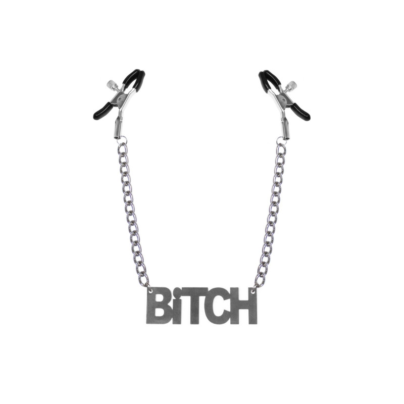 Зажимы для сосков Bitch, Feral Feelings Nipple clamps Bitch Серебро/Черный Зажимы для сосков Bitch, Feral Feelings Nipple clamps Bitch Серебро/Черный