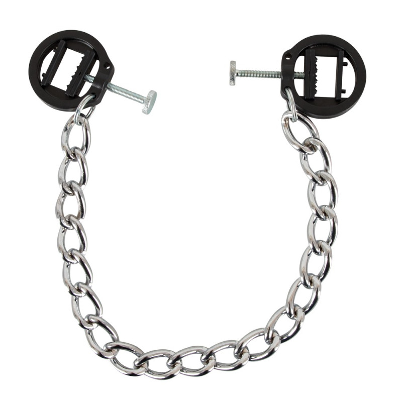 Зажимы для сосков Bad Kitty Chain with Nipple Clamps Серебристые Зажимы для сосков Bad Kitty Chain with Nipple Clamps Серебристые