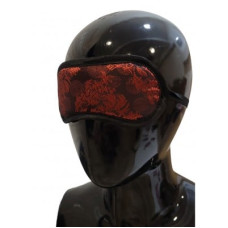 Маска на очі м'яка DS Fetish з червоною вишивкою, чорна