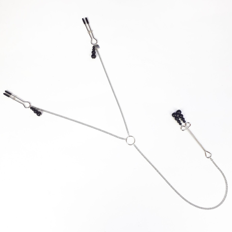 Зажимы для сосков и клитора Art of Sex Nipple and clit clamps Black Pearl Зажимы для сосков и клитора Art of Sex Nipple and clit clamps Black Pearl
