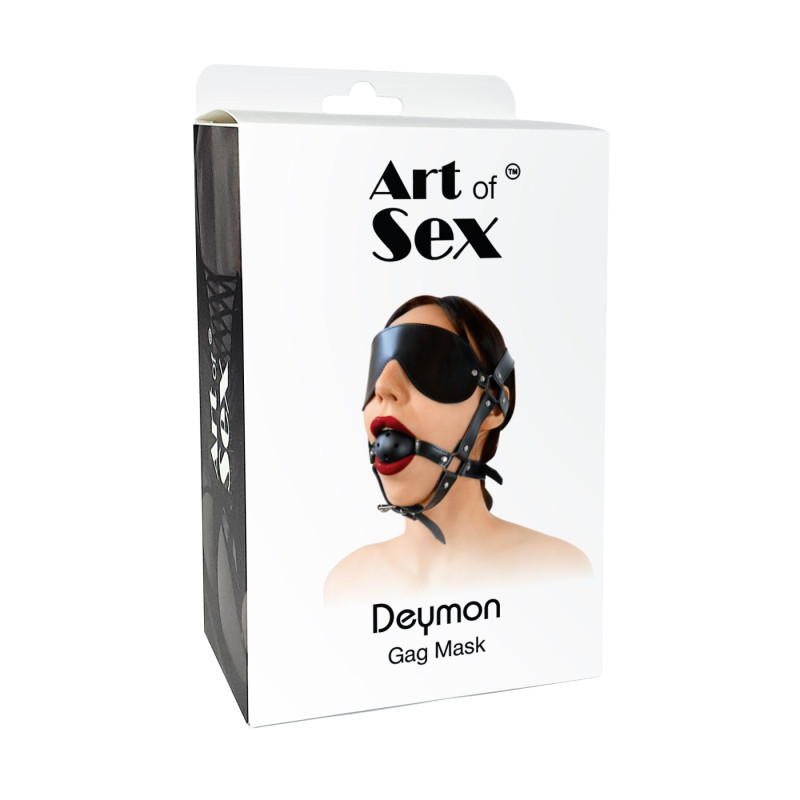 Кляп-маска Art of Sex - Deymon, экокожа, цвет черный Кляп-маска Art of Sex - Deymon, экокожа, цвет черный