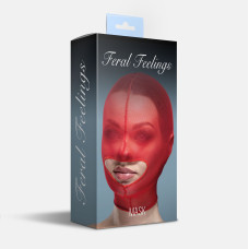 Маска сітка із відкритим ротом Feral Feelings - Hood Mask Red