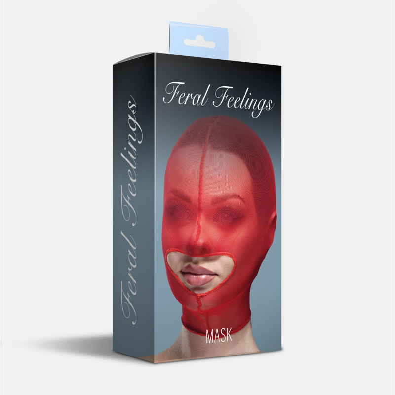 Маска сітка із відкритим ротом Feral Feelings - Hood Mask Red Маска сітка із відкритим ротом Feral Feelings - Hood Mask Red