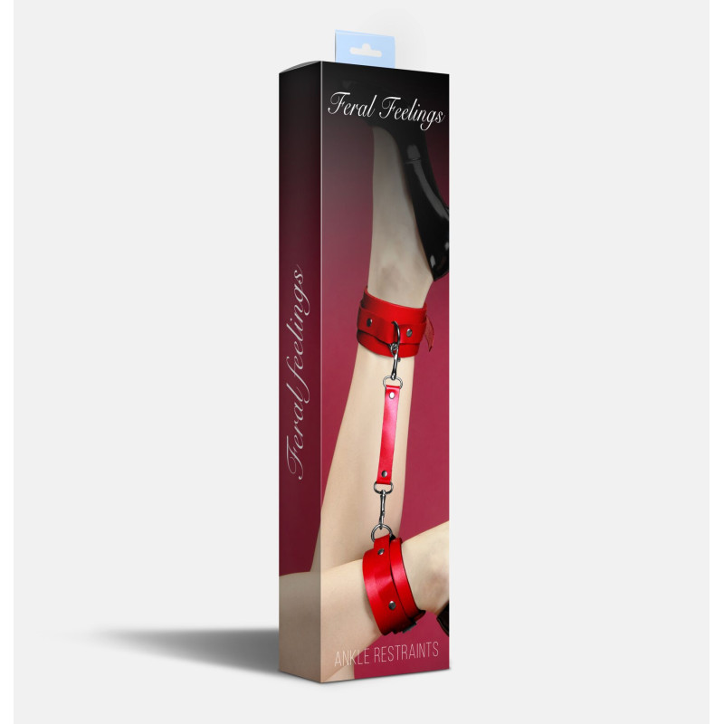 Поножи Feral Feelings – Ankle Restraints, натуральная кожа, red Поножи Feral Feelings – Ankle Restraints, натуральная кожа, red