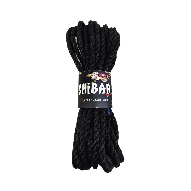 Джутова мотузка для Шибарі Feral Feelings Shibari Rope, 8 м Чорна