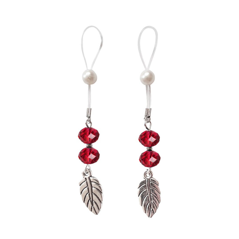 Сексуальные украшения для сосков с листиком Art of Sex Nipple Jewelry Leaf, Красные Сексуальные украшения для сосков с листиком Art of Sex Nipple Jewelry Leaf, Красные