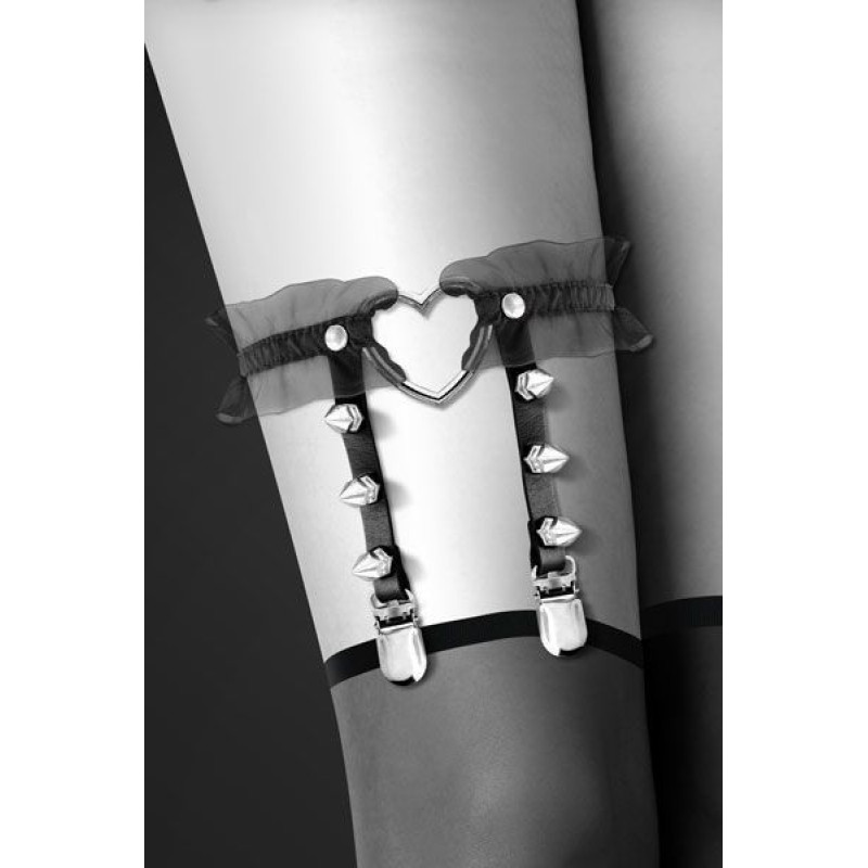 Гартер Bijoux Pour Toi - WITH HEART AND SPIKES черный