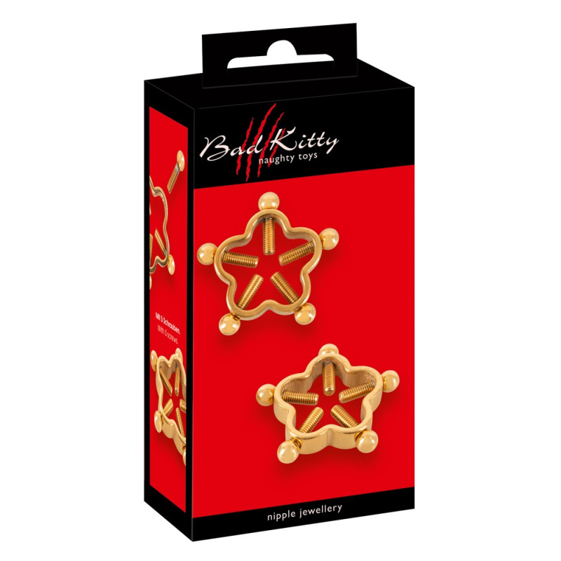 Зажимы на соски Bad Kitty Nipple Jewellery Gold Зажимы на соски Bad Kitty Nipple Jewellery Gold
