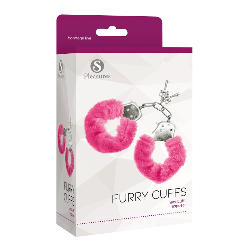 Наручники S Pleasures Furry Cuffs Pink с пушистой отделкой, 2 ключа в комплекте Наручники S Pleasures Furry Cuffs Pink с пушистой отделкой, 2 ключа в комплекте