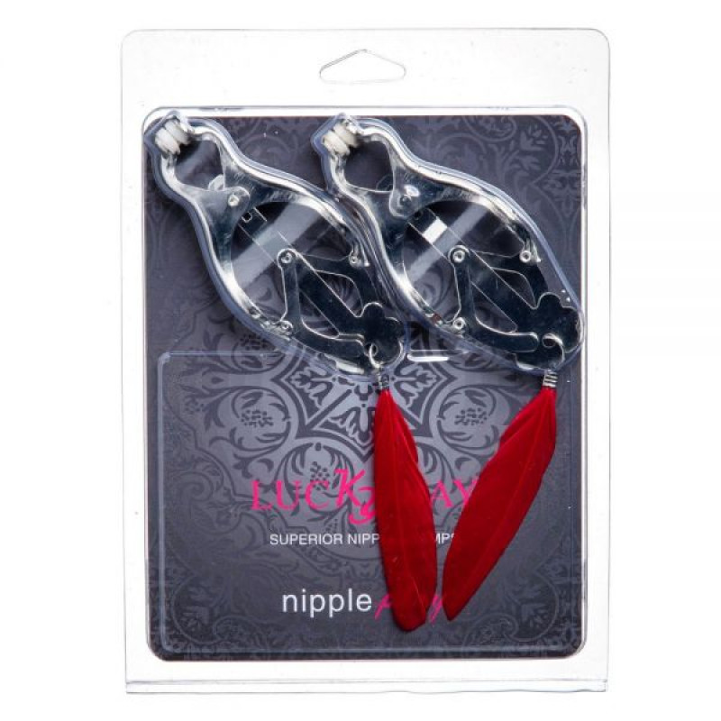 Зажимы на соски Lucky Bay Nipple play кабалы перышки Красные Зажимы на соски Lucky Bay Nipple play кабалы перышки Красные