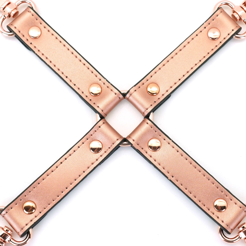 Хрестовина для фіксації Liebe Seele Rose Gold Memory Hog Tie, натуральна шкіра, рожеве золото Хрестовина для фіксації Liebe Seele Rose Gold Memory Hog Tie, натуральна шкіра, рожеве золото