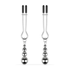 Зажимы для сосков Bedroom Fantasies: Nipple Clamps with Beaded Chain - Silver