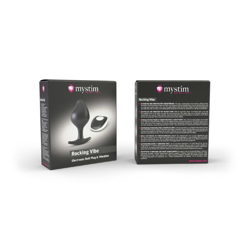 Силиконовая анальная пробка Mystim Rocking Vibe с вибрацией и пультом для электростимулятора