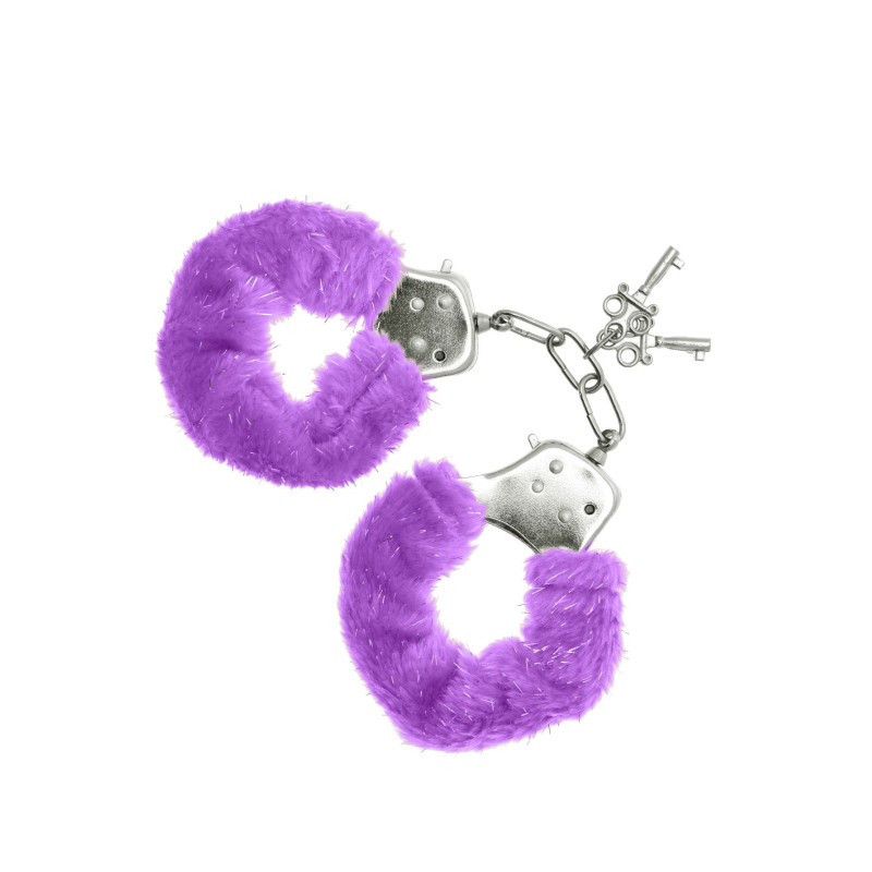 Наручники S Pleasures Furry Cuffs Purple с пушистой отделкой, 2 ключа в комплекте Наручники S Pleasures Furry Cuffs Purple с пушистой отделкой, 2 ключа в комплекте