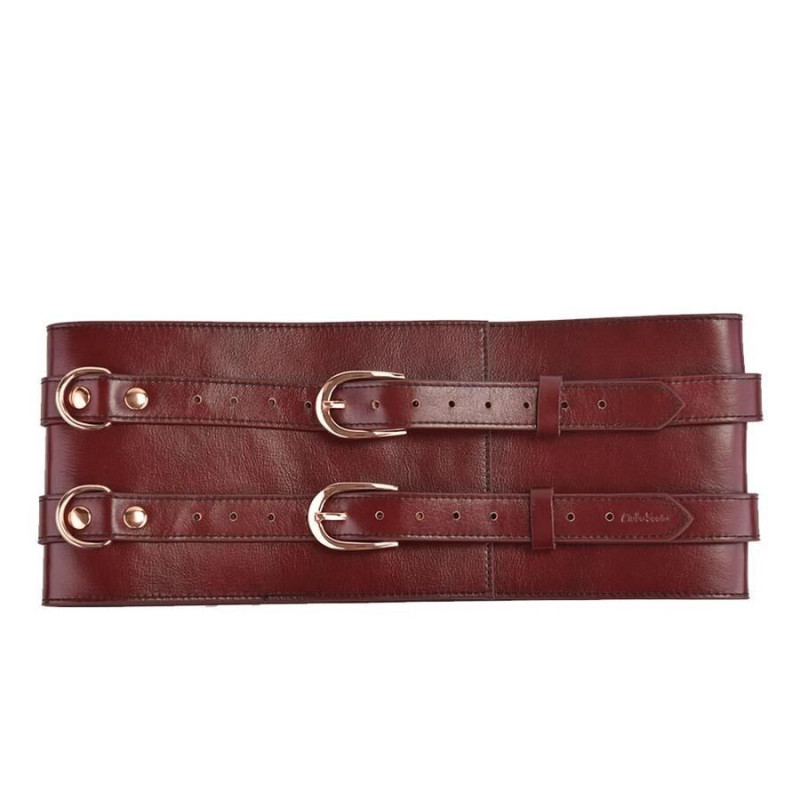 Шкіряний пояс для бондажу Liebe Seele Wine Red Waist Cuff, M Size Шкіряний пояс для бондажу Liebe Seele Wine Red Waist Cuff, M Size