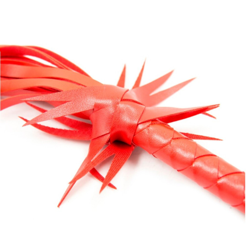Флогер с цветком DS Fetish Flogger L red with flower 70 см