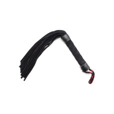 Флогер DS Fetish, замша, ромб, черный хвост, черный38 см