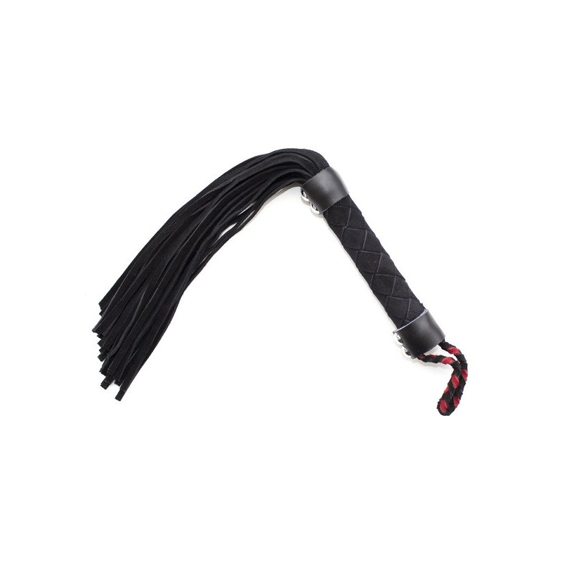 Флогер DS Fetish, замша, ромб, черный хвост, черный38 см
