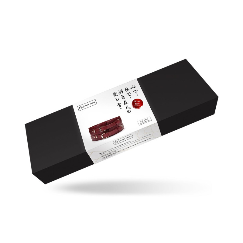 Шкіряний пояс для бондажу Liebe Seele Wine Red Waist Cuff, M Size Шкіряний пояс для бондажу Liebe Seele Wine Red Waist Cuff, M Size