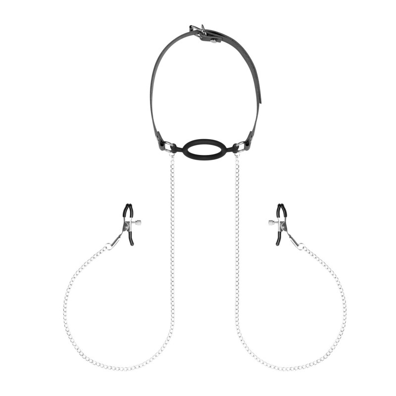 Зажимы с кляпом для сосков Bedroom Fantasies: Nipple Clamps & Silicone Gag Ring Зажимы с кляпом для сосков Bedroom Fantasies: Nipple Clamps & Silicone Gag Ring