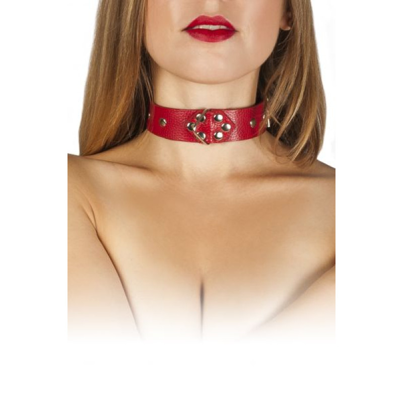 Нашийник sLash Leather Restraints Collar Червоний Нашийник sLash Leather Restraints Collar Червоний