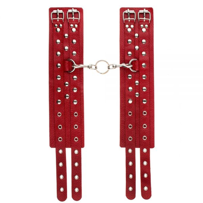Окови sLash Leather Double Fix Leg Cuffs Червоні
