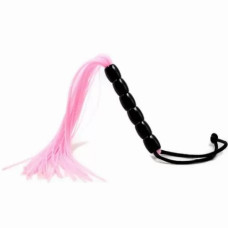 Міні флогер DS Fetish Leather flogger Рожевий, 22 см