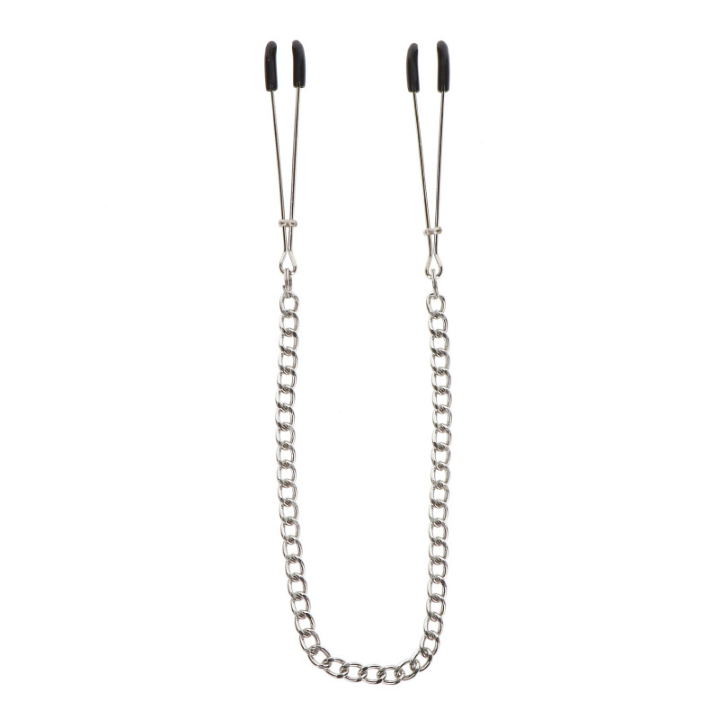 Зажимы на соски с цепочкой Taboom Tweezers With Chain, серебристые Зажимы на соски с цепочкой Taboom Tweezers With Chain, серебристые