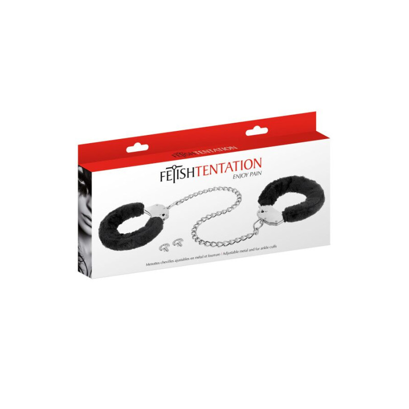 Поножи Fetish Tentation Adjustable metal and fur ankle cuffs Поножи Fetish Tentation Adjustable metal and fur ankle cuffs