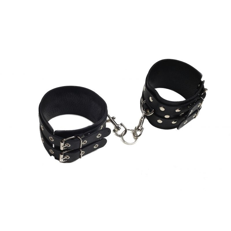 Кайдани на щиколотки sLash Leather Double Fix Leg Cuffs, Black Кайдани на щиколотки sLash Leather Double Fix Leg Cuffs, Black
