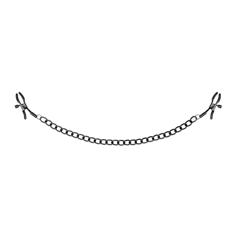 Зажимы для сосков Bedroom Fantasies: Nipple Clamps with Chain, черные Зажимы для сосков Bedroom Fantasies: Nipple Clamps with Chain, черные