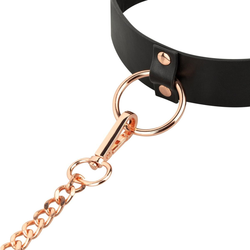 Ошейник с поводком Rosy Gold - Collar with Leash - Black Ошейник с поводком Rosy Gold - Collar with Leash - Black