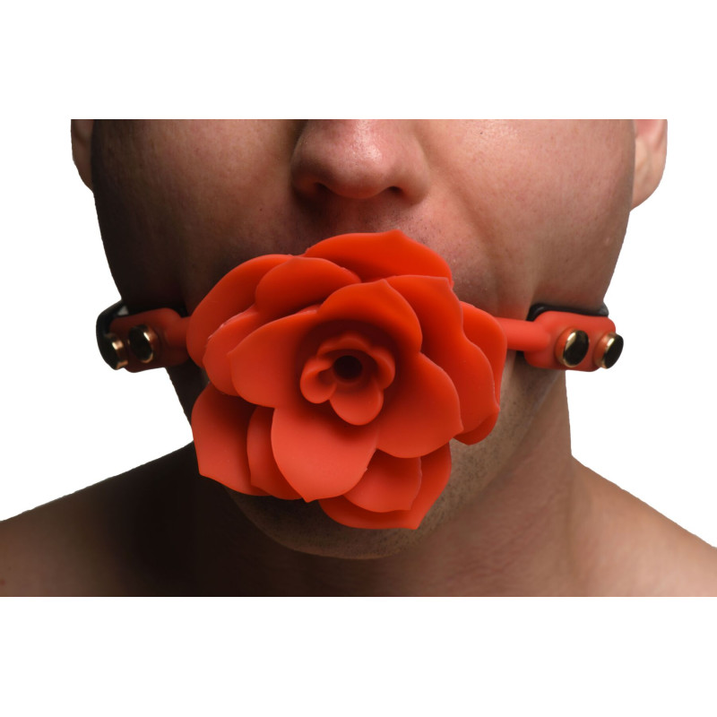 Силиконовый кляп с розой Master Series: Blossom Silicone Rose Gag – Red Силиконовый кляп с розой Master Series: Blossom Silicone Rose Gag – Red