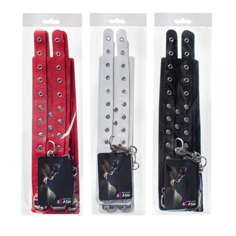 Кайдани на щиколотки sLash Leather Double Fix Leg Cuffs, Black Кайдани на щиколотки sLash Leather Double Fix Leg Cuffs, Black