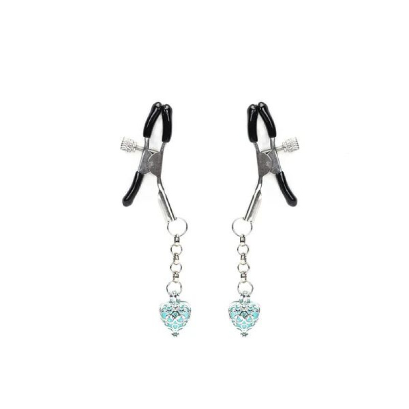 Зажимы для сосков Liebe Seele Glow-in-dark Nipple Clamps Light Blue Зажимы для сосков Liebe Seele Glow-in-dark Nipple Clamps Light Blue