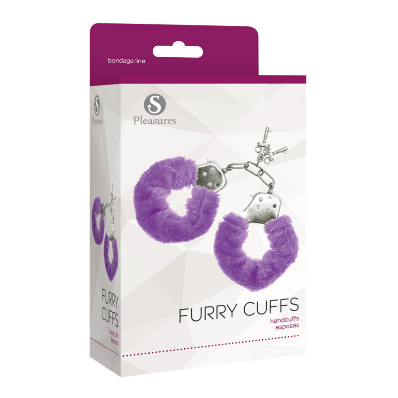 Наручники S Pleasures Furry Cuffs Purple с пушистой отделкой, 2 ключа в комплекте Наручники S Pleasures Furry Cuffs Purple с пушистой отделкой, 2 ключа в комплекте