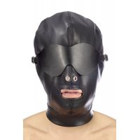 Каптур для БДСМ зі знімною маскою Fetish Tentation BDSM hood in leatherette with removable mask