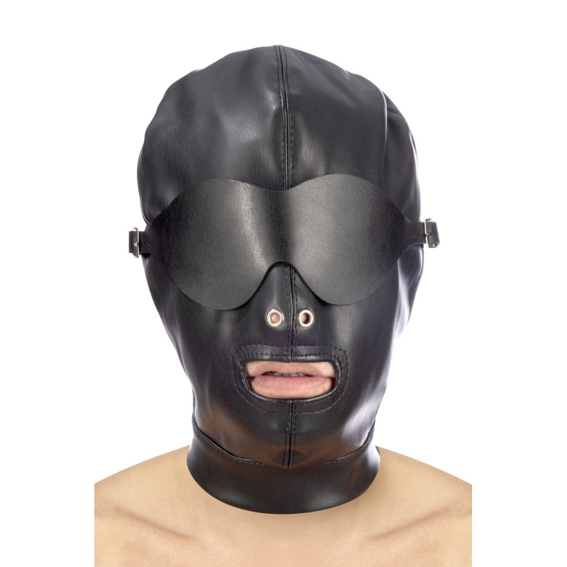 Капюшон для БДСМ со съемной маской Fetish Tentation BDSM hood in leatherette with removable mask Капюшон для БДСМ со съемной маской Fetish Tentation BDSM hood in leatherette with removable mask