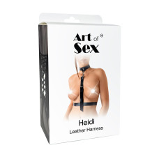 Женская портупея Art of Sex - Heidi из натуральной кожи, размер XS-2XL, цвет черный