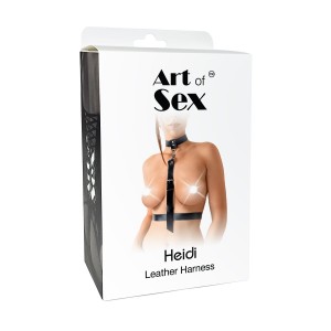 Портупея жіноча Art of Sex - Heidi із натуральної шкіри, розмір XS-2XL, колір чорный