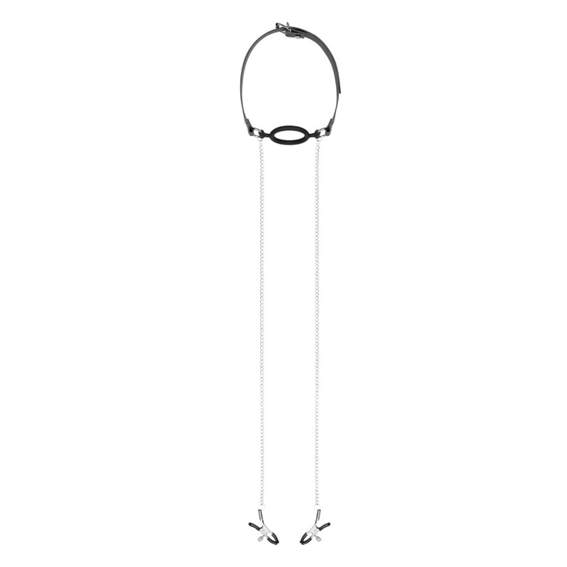 Зажимы с кляпом для сосков Bedroom Fantasies: Nipple Clamps & Silicone Gag Ring Зажимы с кляпом для сосков Bedroom Fantasies: Nipple Clamps & Silicone Gag Ring