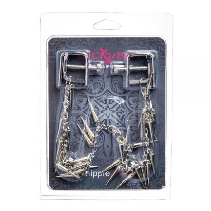 Зажимы на соски Lucky Bay Nipple play квадратные Chain and Spike