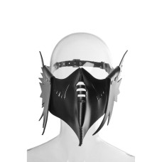 Маска ворон DS Fetish Muzzle 1 кожа, ручной работы, черная