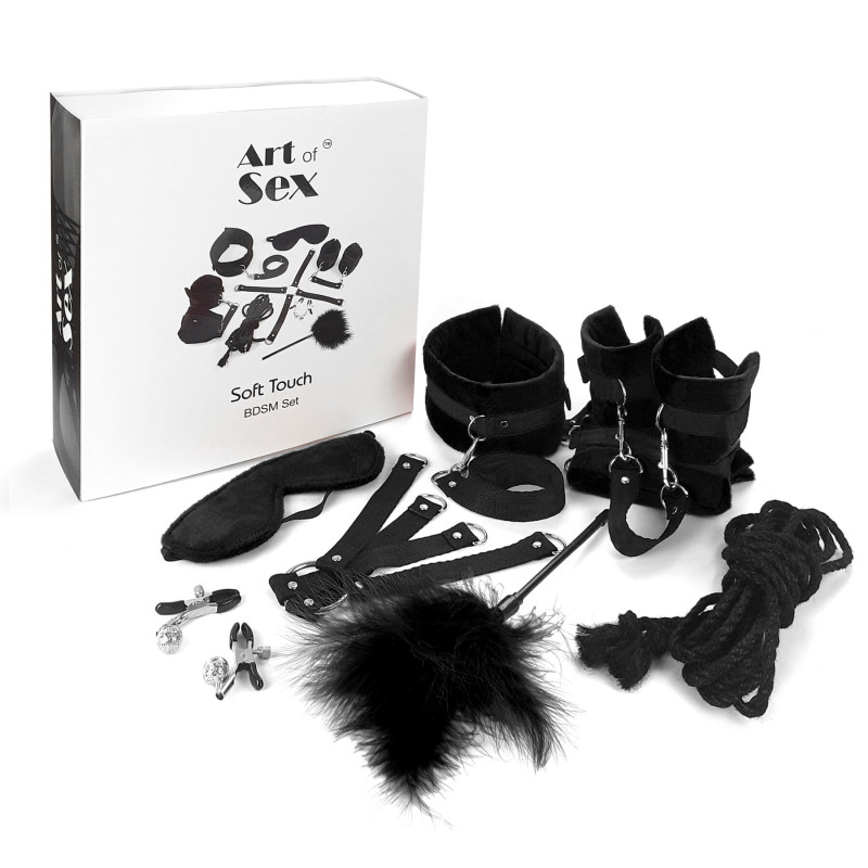 BDSM-набор Art of Sex – Soft Touch BDSM Set, черный, 9 предметов BDSM-набор Art of Sex – Soft Touch BDSM Set, черный, 9 предметов